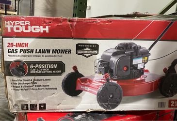 Hyper Tough 20" 125cc Gas Powered Walk-Behind Push Lawn Mower with Briggs & Stratton Engine, Red   Used  $120