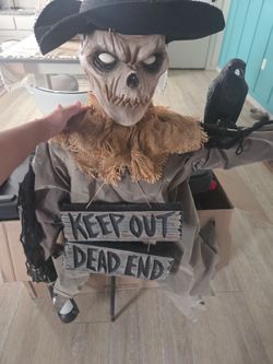 Scarecrow anamatronic missing platform and 1 arm but you cant see it. Lights and sounds work.