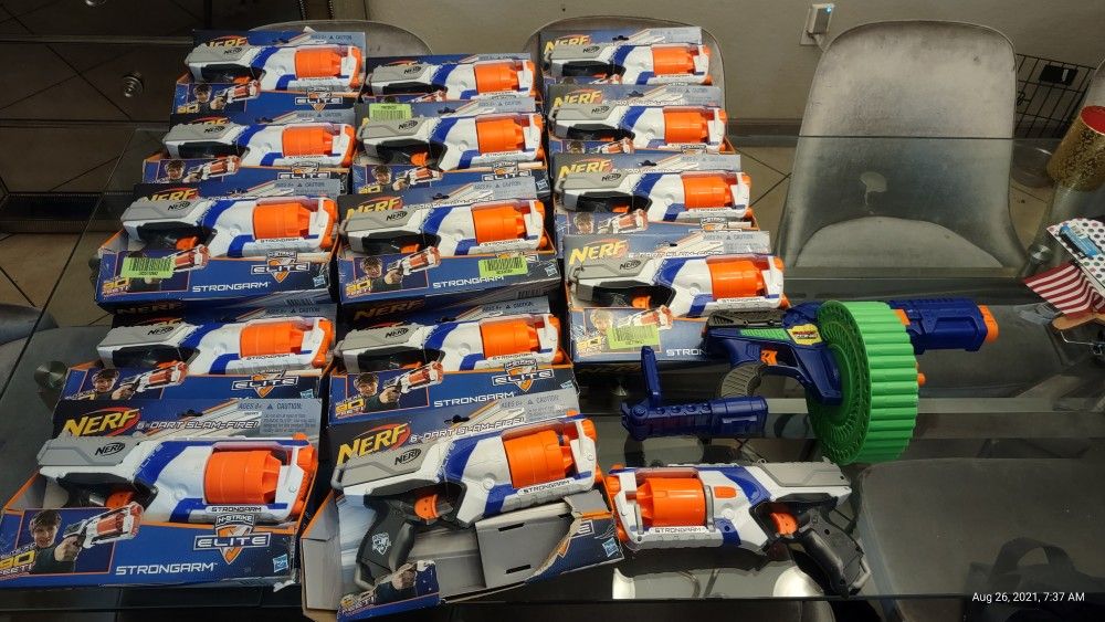 12 Nerf Guns. $5 Per Gun