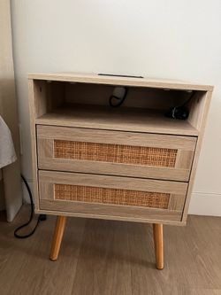 Nightstand with regular and USB outlets
