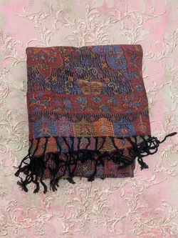 new | limited edition black pastel multicolor pashmina scarf