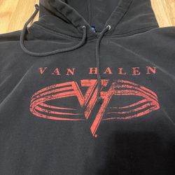 Vintage Van Halen Hoodie Pullover Faded Distressed Medium Y2K