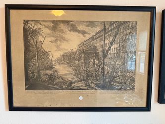 Veduta del Porto di Ripa Grande Framed Print