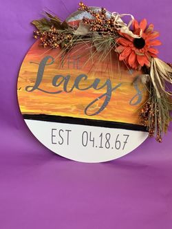 Fall inspired personalized door wreath