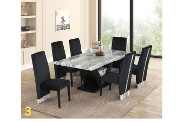 Modern Design 6 Pc Marble look Dining set starts at $875.00