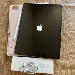 iPad Air 13” (M2 chip / 2024 / purple color) 128GB with pink keyboard case and stylus pen 
