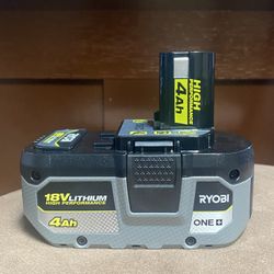 RYOBI ONE+ 18V 4.0 Ah Lithium-Ion HIGH PERFORMANCE Battery Nueva 