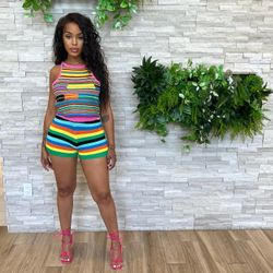 Crochet Colorful Short Set 