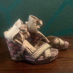 Stuart Weitzman Theadora Callum Wedge Sandals 