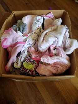 BOX of baby girls clothes size 0/3 months