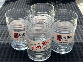KETEL ONE Vodka Drinking Glasses Bloody Mary Recipe 16 oz. VGC Set of 4
