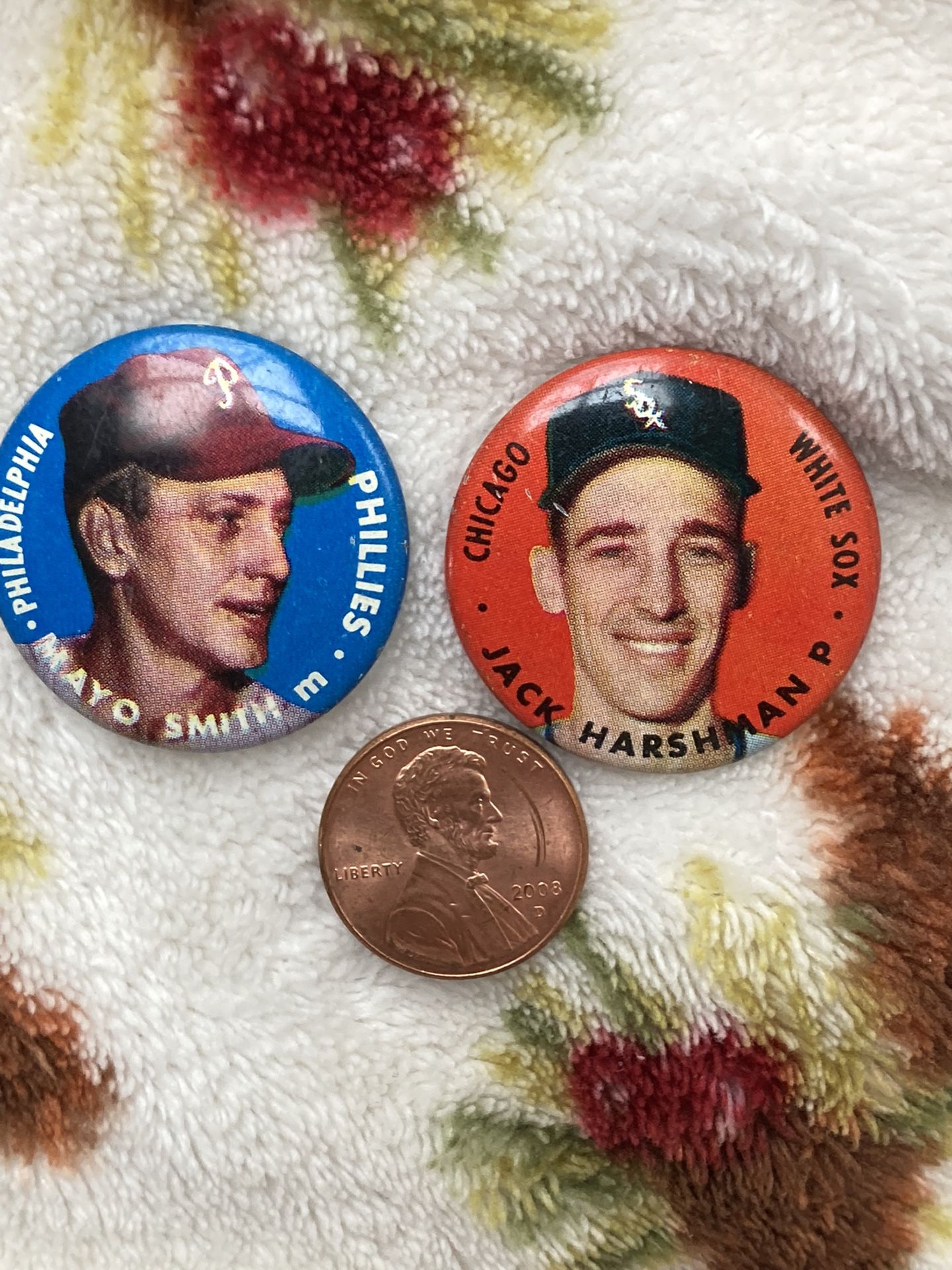 Tops Baseball pins 1956