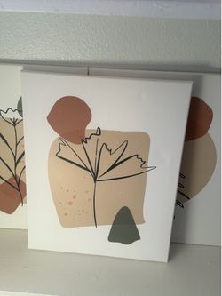 Set of 3 modern boho canvas wall art prints