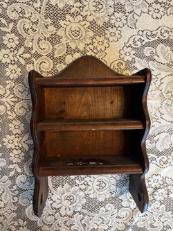 Small Dark Wood Wall Shelf Unit