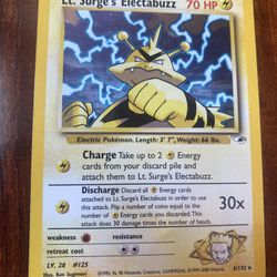 Pokemon Lt. Surge’s Electabuzz Holo Rare Gym Heroes Unlimited 6/132 NM/M 🔥