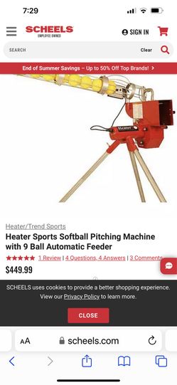 Softball Pitching Machine And Net Cage