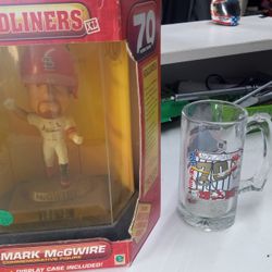 Mark McGwire Headliner Figurine And Glass