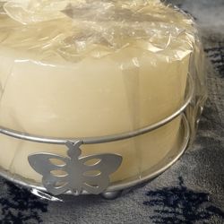 The Added Touch Ivory Tri-wic Candle with Butterfly Stand