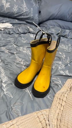 Yellow rain boots