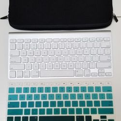 Apple Wireless Keyboard with Bluetooth - Silver + Free Silicone Keyboard Cover/Case. 