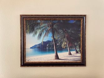 Large Framed Tropical Painting