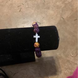 Purple Cross Bracelet 