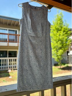 Calvin Klein Blue and White Sleeveless Midi Dress