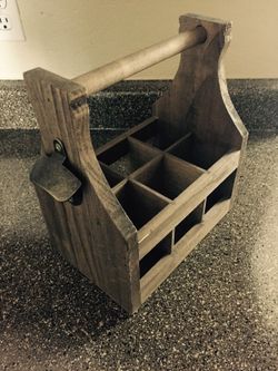 Old Fashioned Beer Bottle Carrier w/Bottle Opener