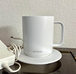 Ember CM17 10 oz Temperature Control Smart Mug with Charging Coaster | White