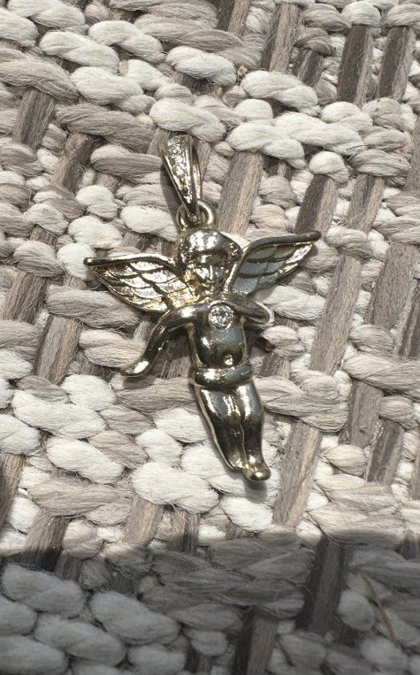 New Guardian Angel Pendant Stainless Steel With Stone Tarnish Free 