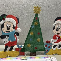 Mickey & Minnie Christmas LED Lighted Yard Decor Flat Tastics Disney By Gemmy