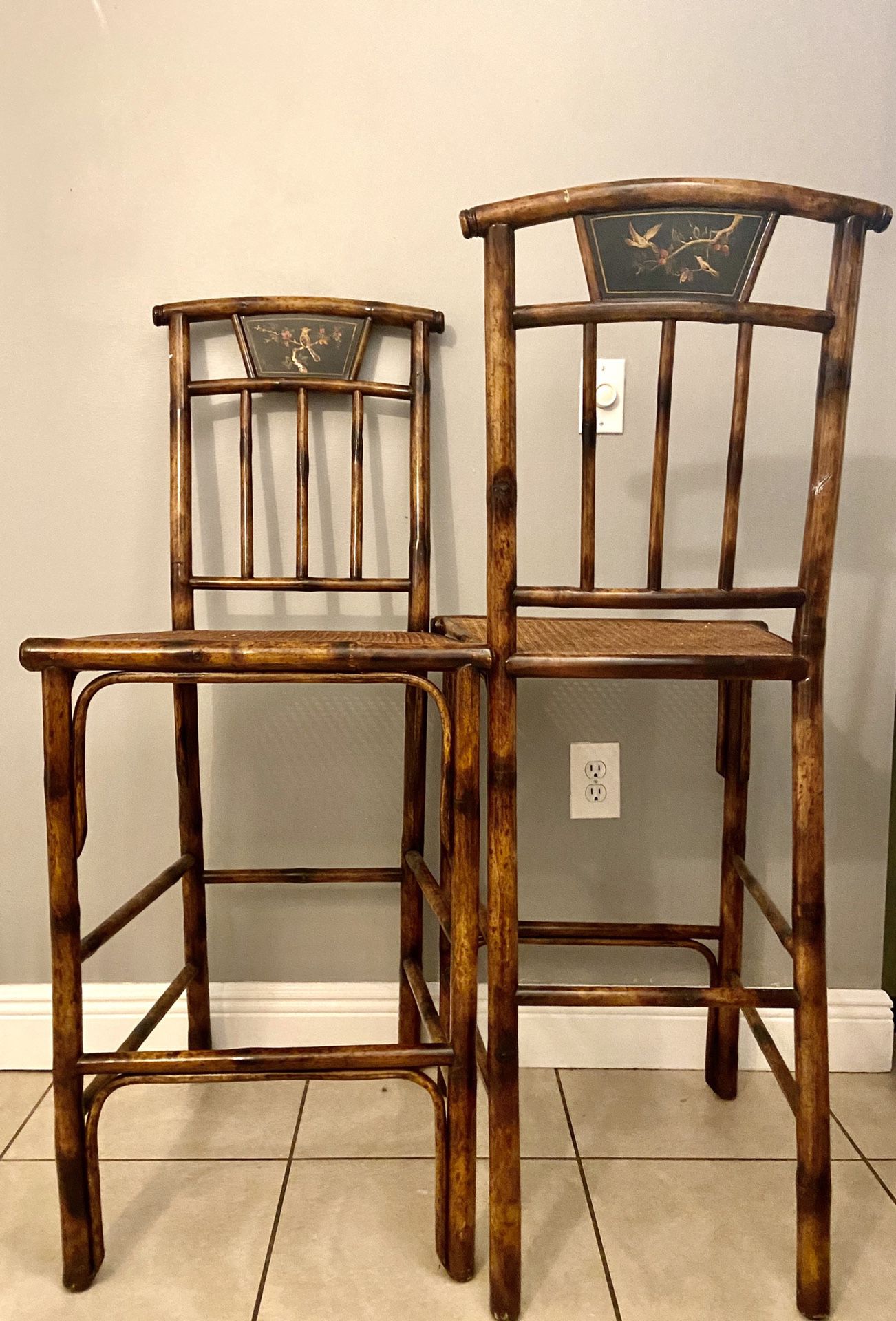 High Stool Chairs with back (two)