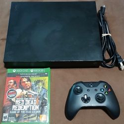 Xbox One X Console With Controller And Game 