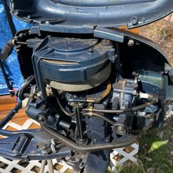 Evan rude motor and gas can