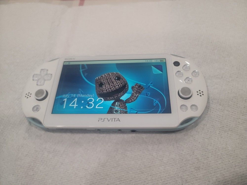 SONY PS VITA SLIM SPECIAL JAPAN IMPORT USA REGION BABY BLUE 128GB W/ALOT OF GAMES