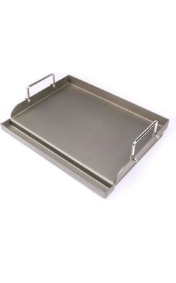 25＂×16＂ Nonstick Universal Griddle for Gas Grill, Muti-Purpose Cooking Cast Iron Griddle with Grease Groove, Pre-Seasoned Flat Top Plate Insert for Ca
