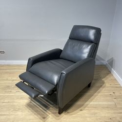 Gray Leather Pushback Recliner Chair