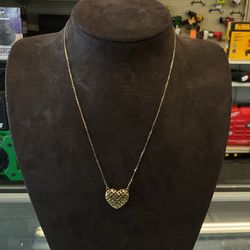 14KT thin chain with heart pendant 44088-2