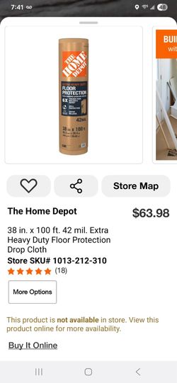 38 in. x 100 ft. 42 mil. Extra Heavy Duty Floor Protection Drop Cloth (Have 2)
