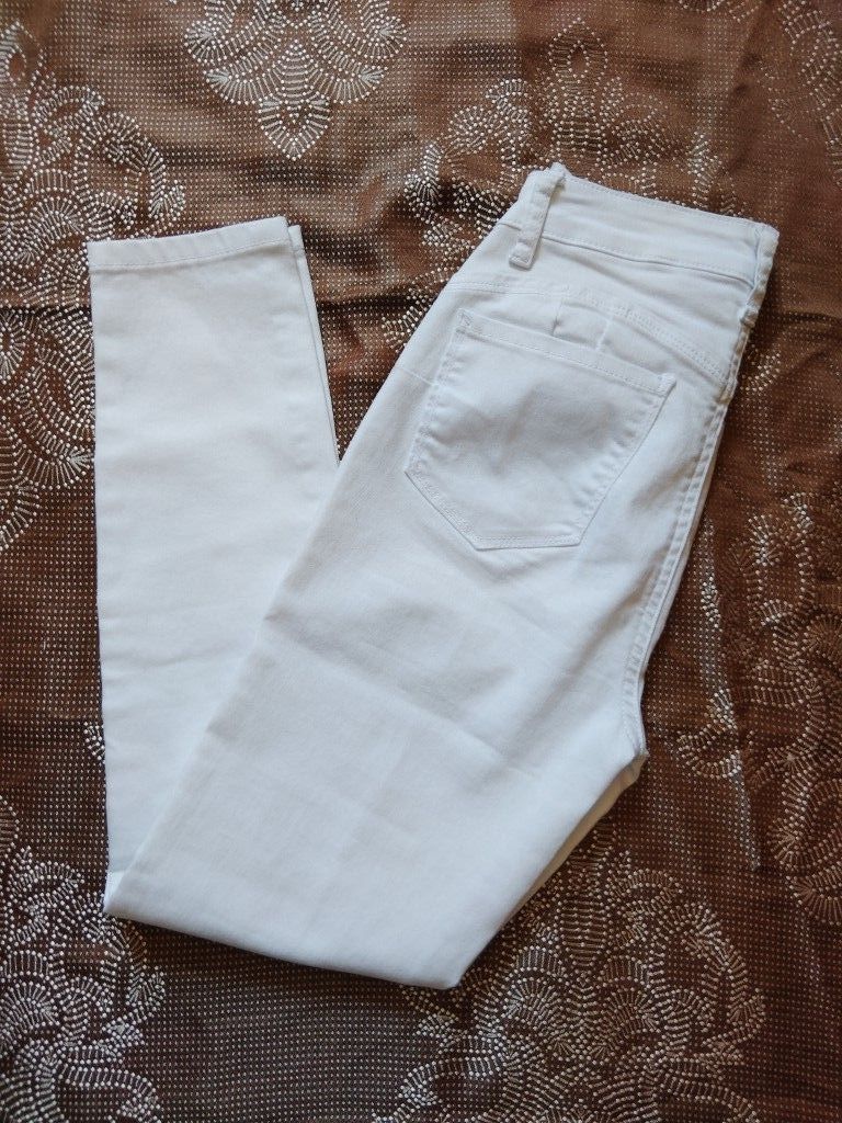 Wax Jeans Butt I Love You White Denim Junior High Rise Skinny ~ Size 7/28