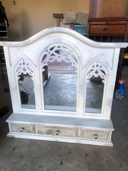 Wood Cathedral Antique 3 mirror
