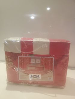 ABC King Bedding Set Red Floral 8-Piece