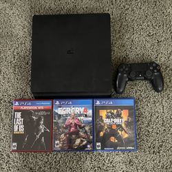 PS4 With Controller And 3 Games