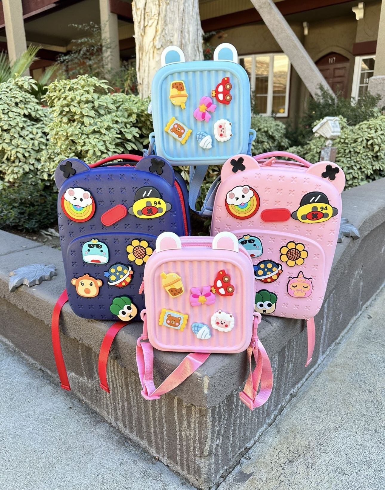 “Crocs” Style Children’s Backpacks with Swappable Logos