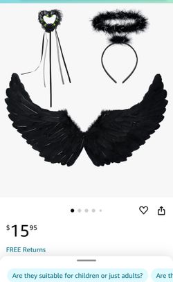 NEW 3pc Halloween Wings Halo And Wand