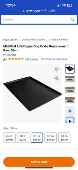 Replacement Dog Crate Pan for MidWest and New World Dog Crate