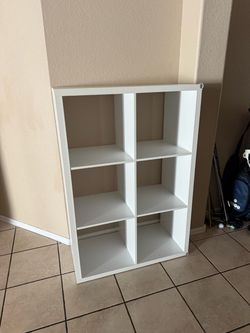 White 6-Cube Storage Shelf Organizer