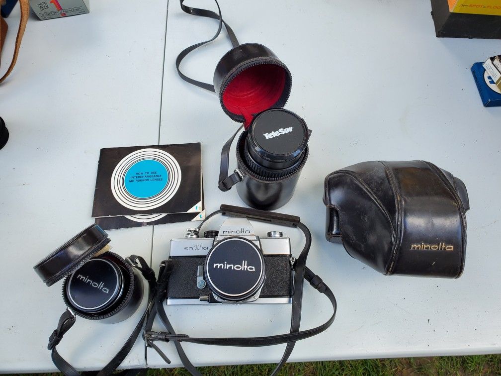 Minolta SRT 101 Camera With Accessories