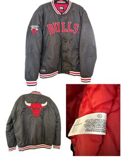 Primark Mens Chicago Bulls NBA Varsity Style Bomber Jacket XL Black