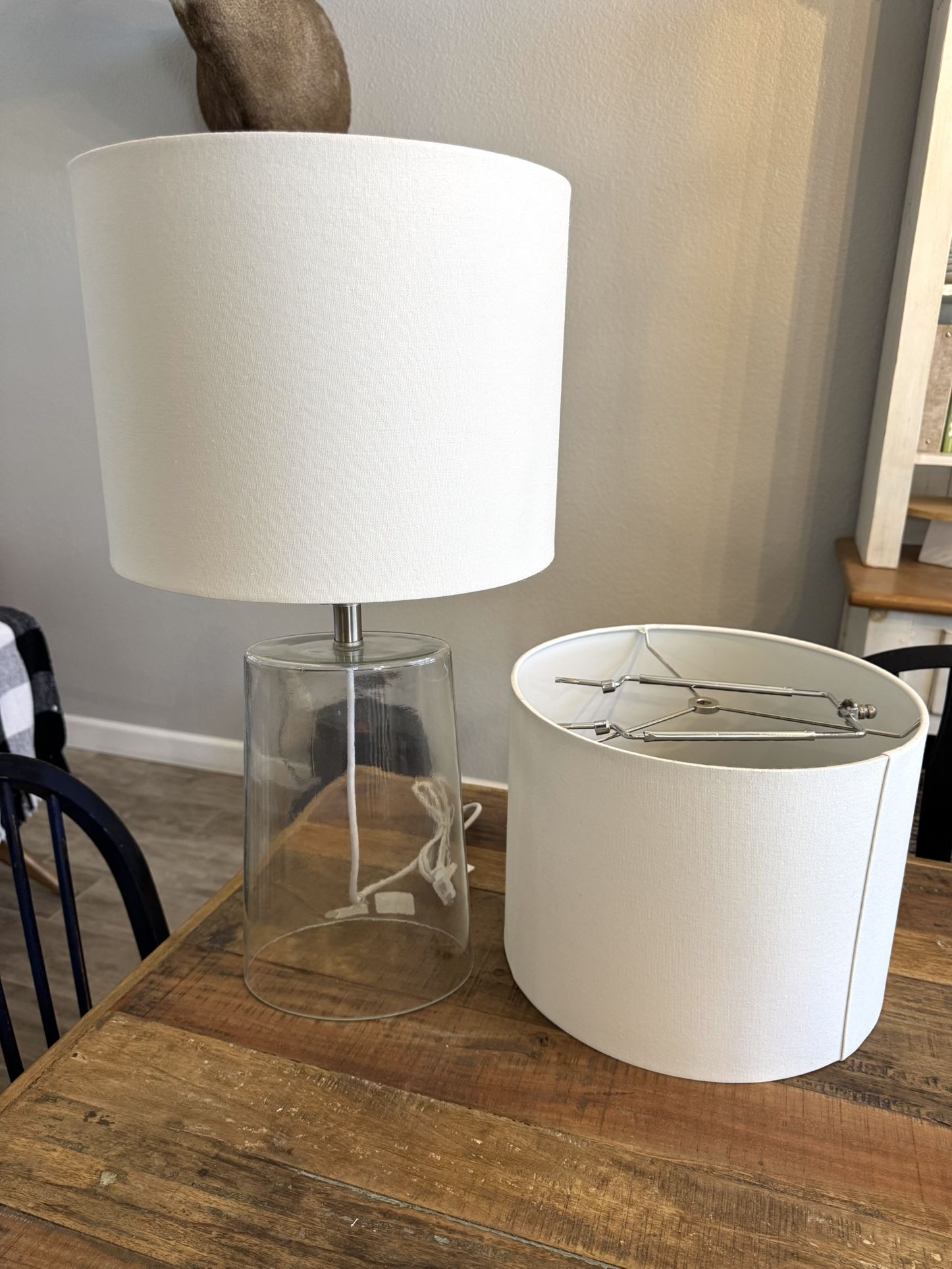 1 Lamp, 2 Lamp Shades (Includes Shade Harps For Both)